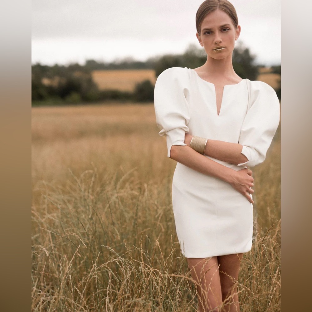 Sophie et Voila Coraline Voluminous Puff Sleeve Mini Dress Wedding Icon